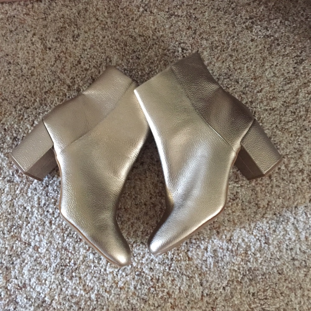 Metallic Gold Booties